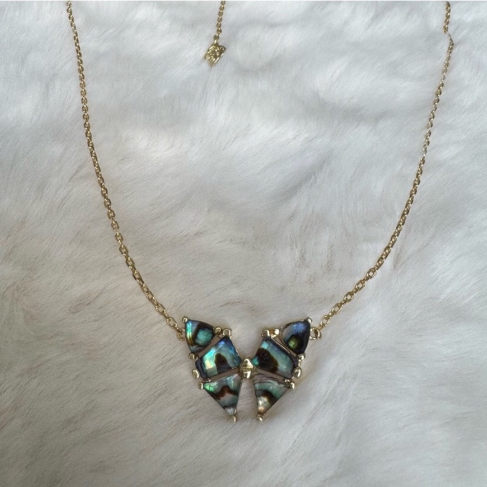 Kendra Scott Gold Necklace Blair Iridescent Abalone Butterfly Necklace